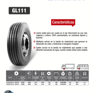 LLANTA 235/75 R 17.5 16PR 143/141J GL111 DIR GALLANT
