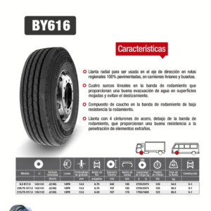 LLANTA 235/75 R 17.5 18PR 143/141J DIR BY616 ANSU